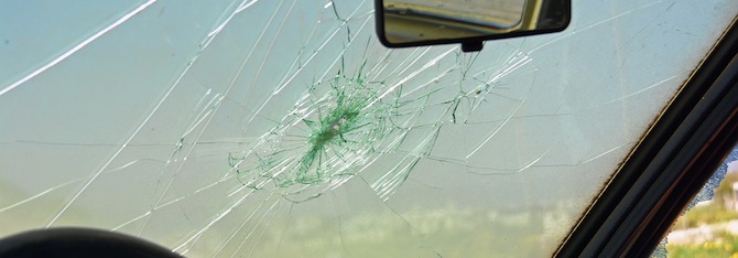 Cracked windshield